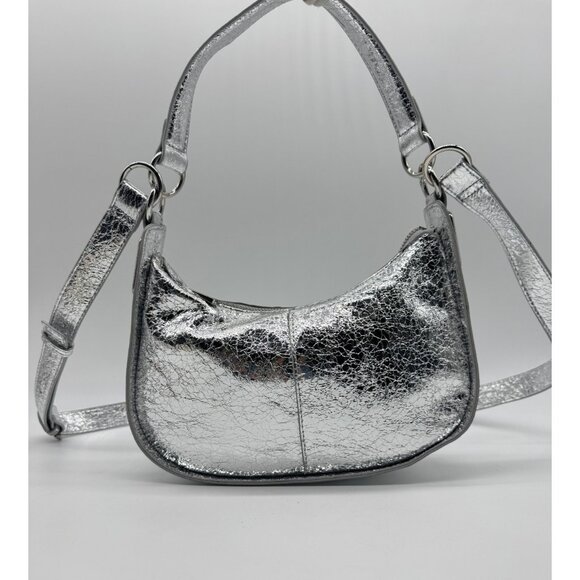 Macy's On 34th Dyanne textured small shoulder crossbody bag - Metallic silvermet - Picture 2 of 12